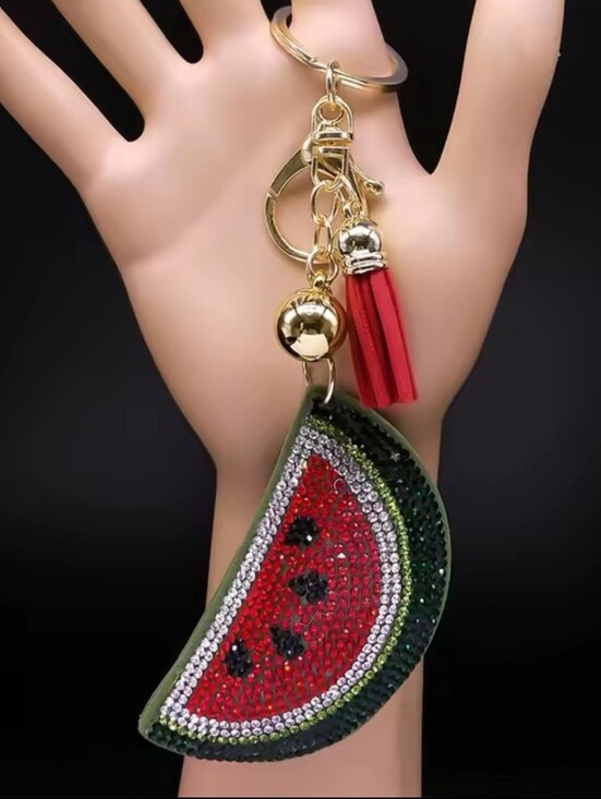 Accessories - Watermelon Full Crystal Key  Chain Bag Charm Car Accessories Jewelry
